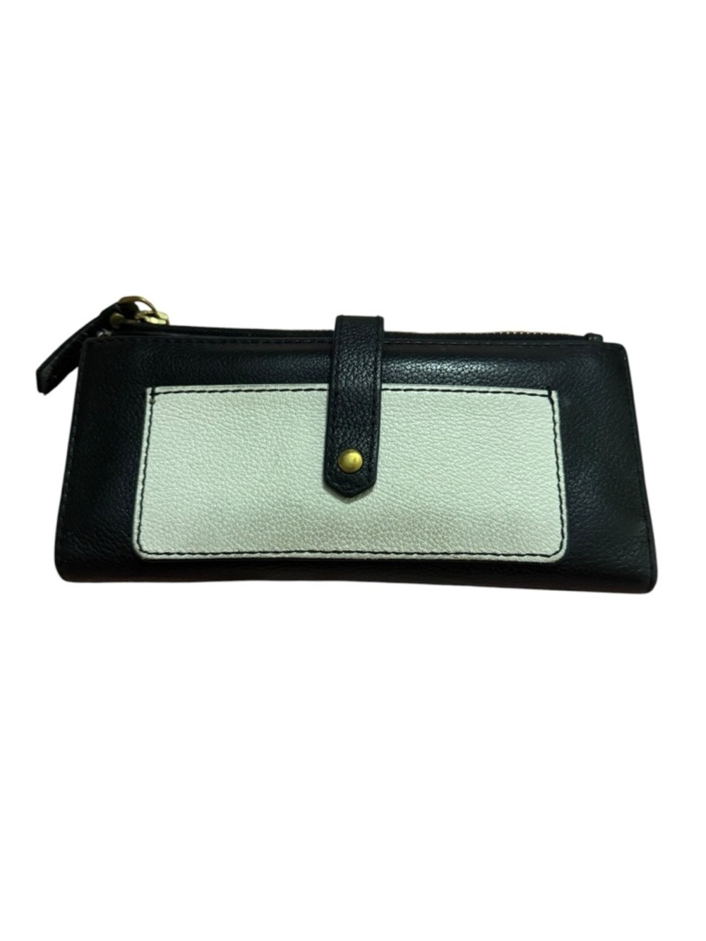 Fossil Black and Mint Leather Wallet